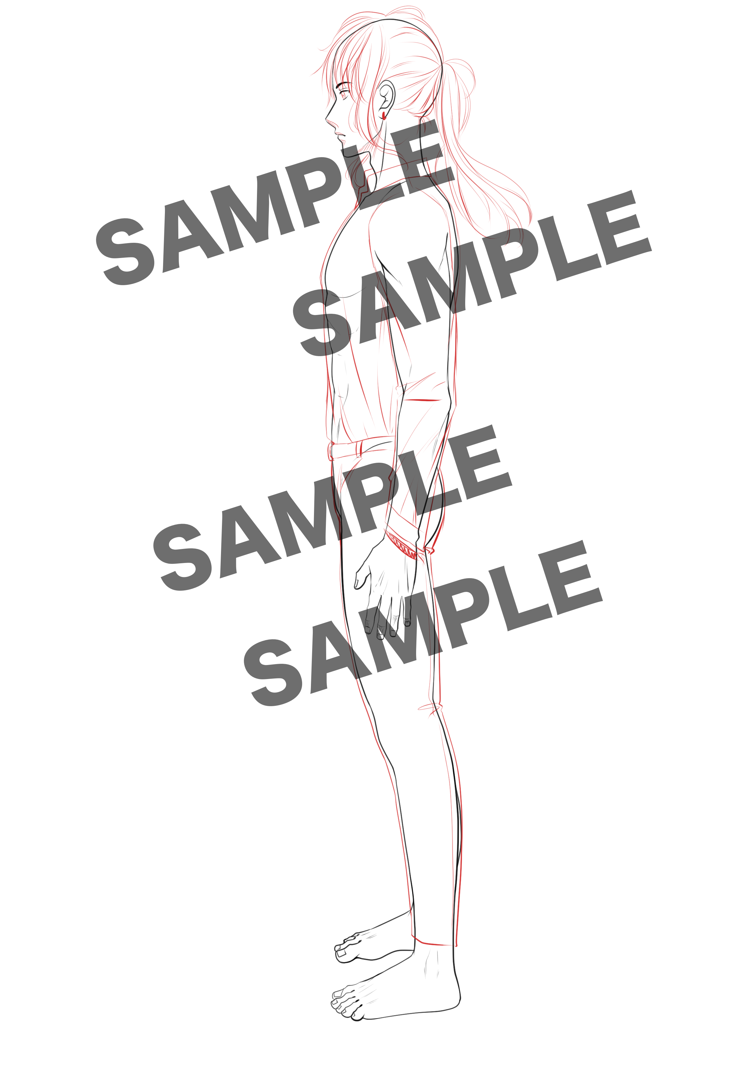 Male FullBody Base (Side view) CLIP STUDIO ASSETS