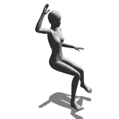 Sitting hand raise pose - CLIP STUDIO ASSETS