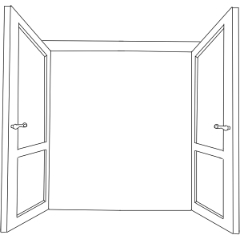 open door (no color) - CLIP STUDIO ASSETS