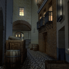 みにくる背景素材ファンタジー編 路地 夜 Clip Studio Assets