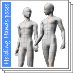 手をつないで歩くポーズ Holdinghands Walking Pose Clip Studio Assets