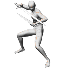 Two swords pose 01 - CLIP STUDIO ASSETS