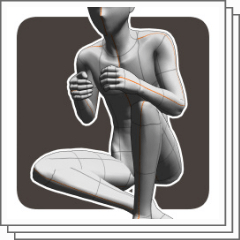 Sitting pose with bad posture - CLIP STUDIO ASSETS