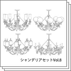 puu_ぷぅページ シャンデリア XINGQI Modern Geometric Pendant Lighting 8-Light Black and Gold