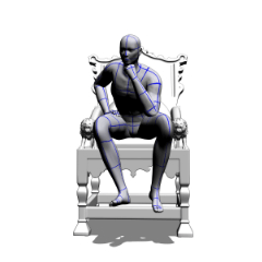 sitting on throne pose