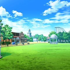 Background Material Facility Hen Theme Park Acamu005 Day Clip Studio Assets
