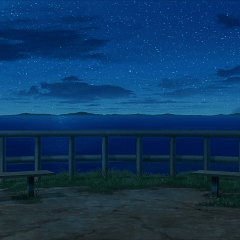 みにくる背景素材夏休み編 海辺の柵iris005n2 夜 Clip Studio Assets